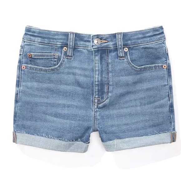 AE High-Waisted Denim Short Size 00 - Picture 4 of 9